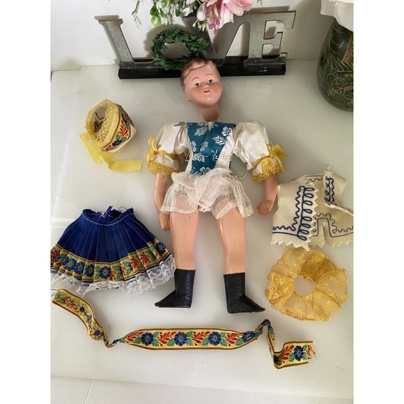 Vintage German Doll Project Strung Hand Painted Clothes Accessories in Parts EUC - Picture 16 of 16